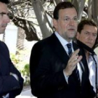 El presidente del PP canario, José Manuel Soria, junto a Rajoy