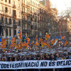 Manifestación convocada por ANC y Òmnium Cultural contra el juicio del ‘procés’. ALEJANDRO GARCÍA
