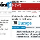 Noticias de la prensa internacional sobre la operación de la Guardia Civil contra el referéndum.