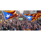 Movilización de estudiantes en Barcelona a favor del referéndum del 1-O.