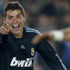 Cristiano Ronaldo celebra la consecución del tercer gol de su equipo contra el Xerez.