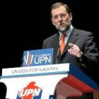 Mariano Rajoy, en su intervención ayer en el congreso de UPN