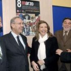 León de la Riva, Díez Hoces, Alicia García, Miguel Alejo y Agustín Prieto antes de la entrega del pr