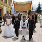 Un momento de la procesión del Corpus en Riego de la Vega