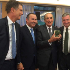 Jaime Guardiola, Pablo Junceda, Daniel Alonso y Javier Vega de Seoane, ayer en Gijón.
