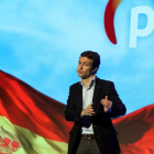 El presidente del PP, Pablo Casado, ayer, en Córdoba. PEPE TORRES