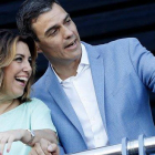 Pedro Sánchez y Susana Díaz, el pasado 22 de mayo, en Sevilla.