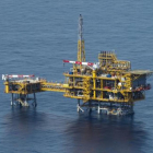 Imagen aérea de la plataforma del Castor, frente a las costas de Tarragona.