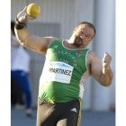Martínez lanzando en la Iberoamericana de Atletismo.