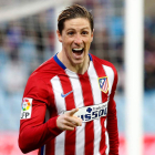 Fernando Torres celebra el primer y único gol del Atlético en Getafe. Chema Moya
