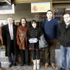 Los representantes del Comité y Sen, ayer, en Madrid.