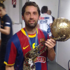 El leonés con la Champions que conquistó el año pasado.