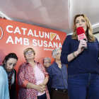 Susana Díaz aseguró ayer que se dejará «la piel» en su campaña en Cataluña. ALEJANDRO GARCÍA