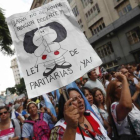 Manifestación de maestros en Buenos Aires.