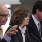 Cristóbal Montoro, Soraya Sáenz de Santamaría y José Manuel Soria, en una imagen de archivo.