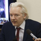 Julian Assange, en la rueda de prensa que ofreció el pasado 19 de junio en la embajada de Ecuador en Londres.