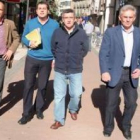 Manuel Ángel Rey Vieira, Ibán García, Francisco Fernández y Santiago Rodríguez dirigiéndose a la sed