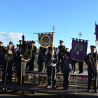 La Banda de la Cofradía de las Tres Caídas se prepara para la Semana Santa.