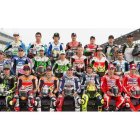 Foto de familia de los 24 pilotos que conforman MotoGP, categoría en la que Lorenzo, Pedrosa, Márquez y Rossi son los favoritos.