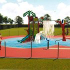 Recreación del conjunto lúdico acuático que se instalará en las piscinas de Fresno de la Vega. DL