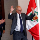 Pablo Kuczynski, acompañado de su esposa Nancy Lange, tras conocer la victoria en Lima.