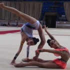 Paula, a la derecha, junto a su compañera de entrenamientos, Olatz. DL