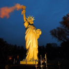 Una réplica de la Estatua de la Libertad expuesta en Bonn durante la conferencia del clima o COP23.