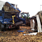 El accidente se produjo por alcance en una mañana de poca visibilidad por la lluvia.