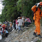 Defensa Civil participa en las labores de rescate de los 17 mineros atrapados en Riosucio.