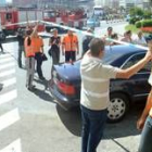 Agentes de la policía durante el acordonamiento de la zona del paseo marítimo de La Coruña