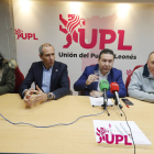 Rueda de prensa de UPL en febrero por la manifestación por el futuro de León. RAMIRO
