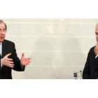Juan Vicente Herrera y Manuel Chaves durante la rueda de prensa posterior a su encuentro en la sede