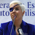 María de Villota, durante la rueda de prensa que ofreció en el Consejo Superior de Deportes.