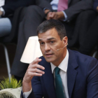 El secretario general del PSOE y candidato a la presidencia del Gobierno, Pedro Sánchez. BALLESTEROS