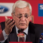 Marcelo Liippi, en la rueda de prensa de su presentación como nuevo seleccionador chino.