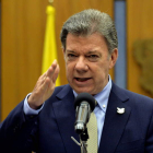 El presidente de Colombia, Juan Manuel Santos, se refirió en Italia al último asesinato.