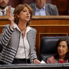 La ministra de Justicia, Dolores Delgado, en la sesión de control al Gobierno en el Congreso.