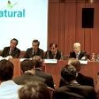Directivos de Gas Natural durante su comparecencia hoy ante los medios para explicar la opa
