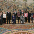 La reina Letizia ha recibido hoy en audiencia en el Palacio de la Zarzuela a una representación de la Fundación Aspaym Castilla y León