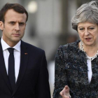 El presidente de Francia, Emmanuel Macron (izquierda), y la primera ministra británica, Theresa May, en una imagen de archivo.