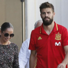 Claramunt y Piqué antes de la rueda de prensa del central.