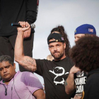 Ricky Martin durante las protestas en Puerto Rico.