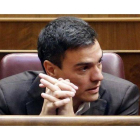 El diputado Pedro Sánchez, el pasado 28 de mayo, en el Congreso de los Diputados.