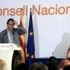 Artur Mas, durante su intervención ayer en el Consell Nacional conjunto de CDC y UDC.