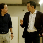 Pablo Iglesias y Pedro Sánchez, durante un encuentro que mantuvieron en marzo del 2016