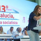 Susana Díaz durante la celebración del congreso del PSOE andaluz. JULIO MUÑOZ