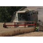 Una cosechadora recoge cereal en los campos de la provincia