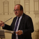 Miquel Iceta, en una rueda de prensa en el Palau de la Generalitat.