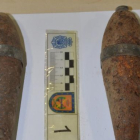 Las dos granadas de mortero de origen militar recuperadas. DL