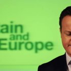 El primer ministro británico durante su discurso sobre las relaciones entre el Reino Unido y Europa en Londres.